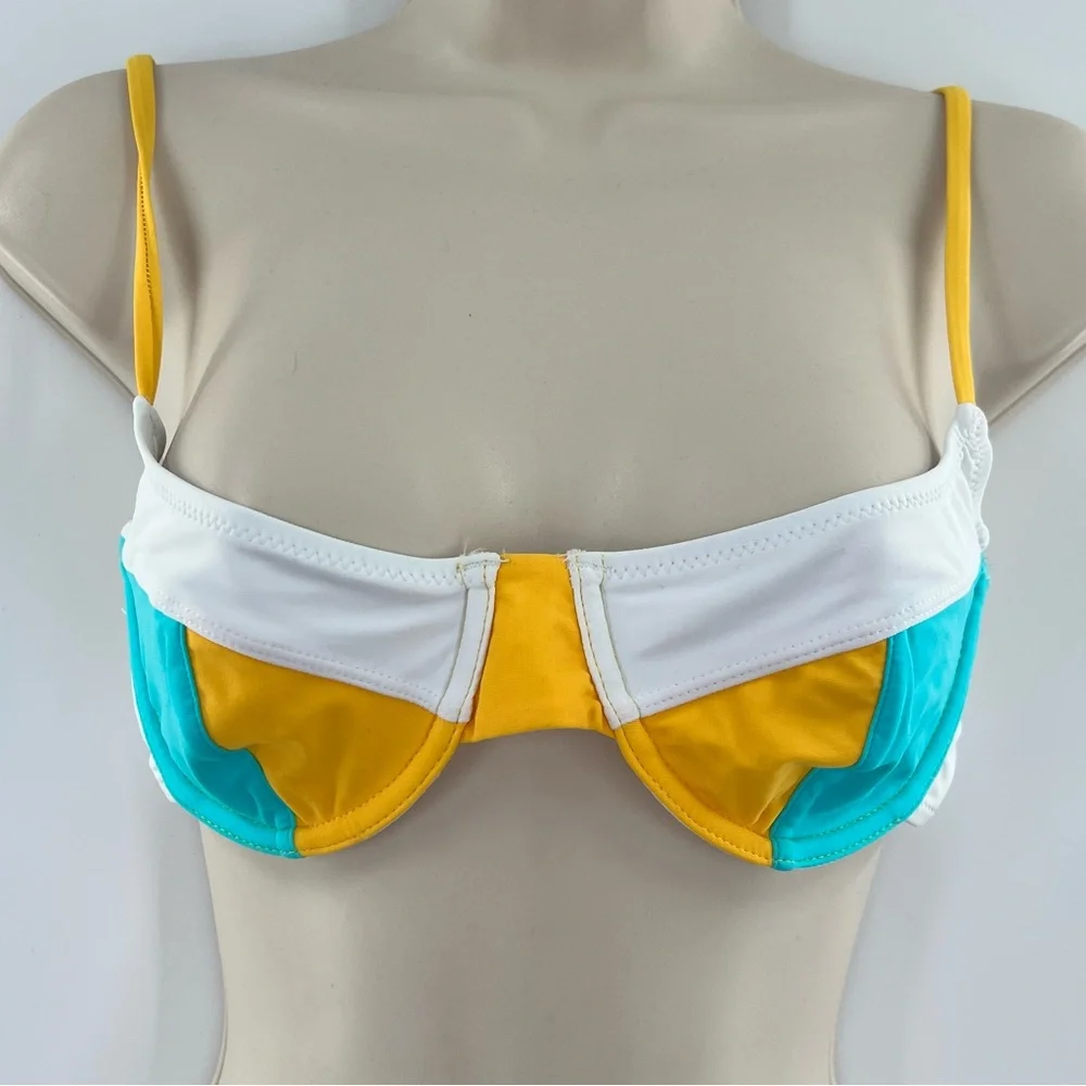 Solid & Striped NWT Emily Colorblock Bikini Top and Bottom Set size Medium
